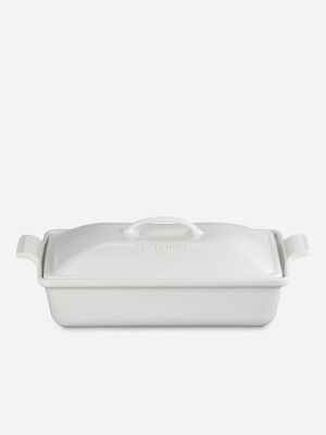 Le Creuset Rectangular Dish With Lid White 33cm