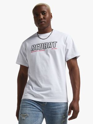 Redbat Athletics Men's White Graphic T-Shirt