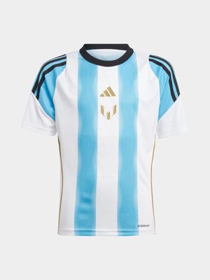 Boys adidas Messi Blue/White/Black Training Jersey