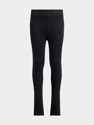 Jet Younger Girls Black Jeggings