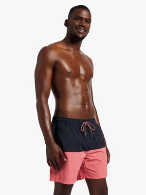 Men's Markham Colourblock Navy/Peach Swimshort