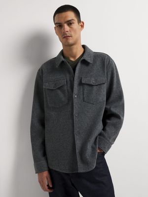 Men's Markham Melton Charcoal Overshirt