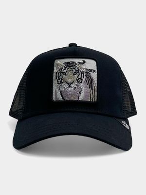 Men's Tiger Black Trucker Cap