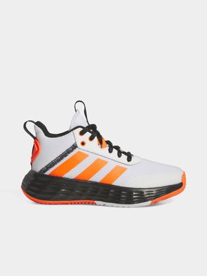 Junior Grade-School adidas Own The Game Grey/Orange/Black Shoes