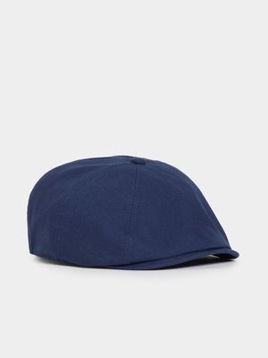 MKM Navy 8 Panel Linen Newboy Poorboy Hat