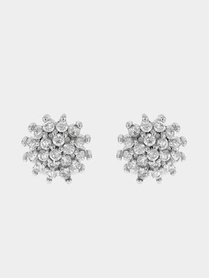 Sterling Silver Cluster Stud Earrings