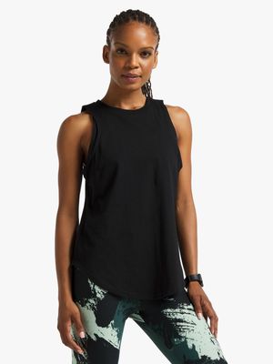 Womens TS Black Cotton Tank Top