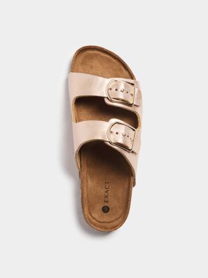 Women's Rose Gold Double Strap Sandals