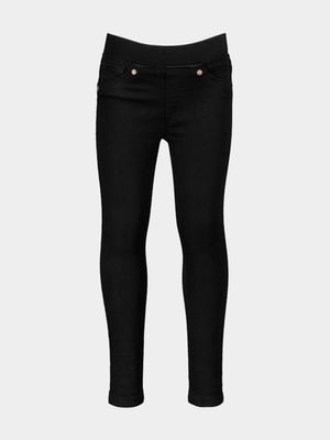 Younger Girl's Black Jeggings