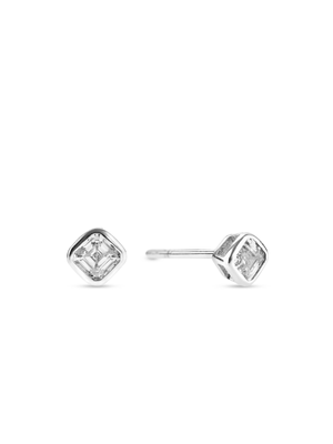 Sterling Silver & Cubic Zirconia Tube Set Stud Earrings