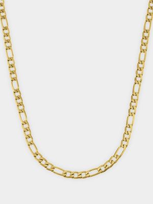 Stainless Steel Gold Tone Men's Figaro Chain