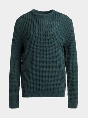 Older Boy's Green Waffle Knit Jersey