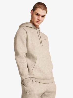 Mens Under Armour Essential Fleece Stone Hoodie