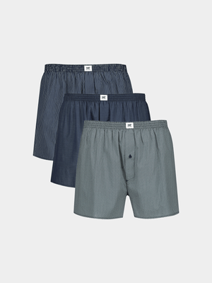 MKM Navy 3PK GEO CHEV Boxers