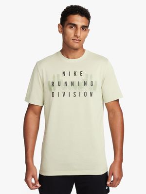 Mens Nike Dri-Fit Run Division Stone Tee