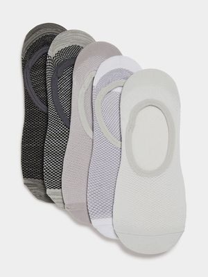 Ts Grey 5 Pack Mesh Invisible Socks