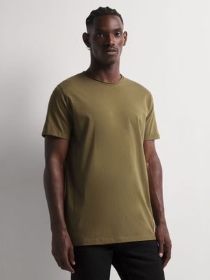 Men's Markham Raw Edge Crew Neck Basic Fatigue T-Shirt