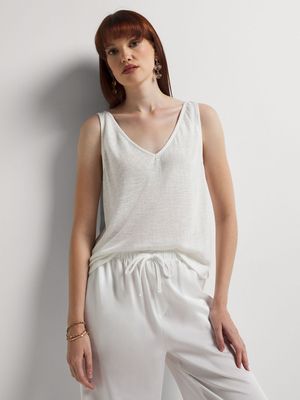 Viscose Slub V-Neck Vest