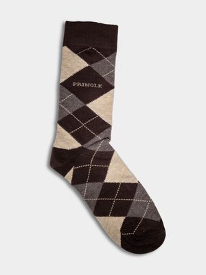 Men's Pringle Natural Eddie Argyle Socks