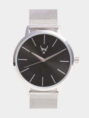 Men's Silver Metal Mesh Watch