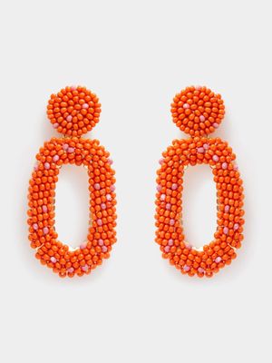 Sead Bead Oval Drop Earrings