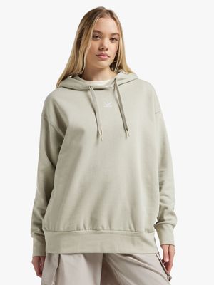 adidas Originals Women's Oversized Essentials Grey Hoodie