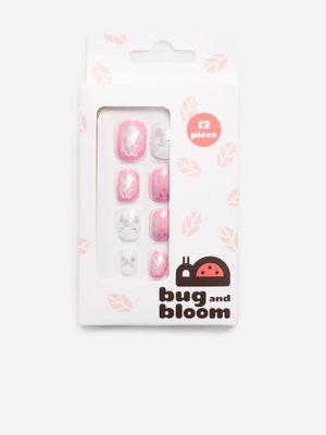 Girl's Pink Unicorn Shimmer Stick-On Nails