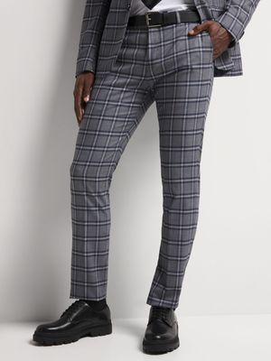 Men's Markham Slim Check Grey Trouser