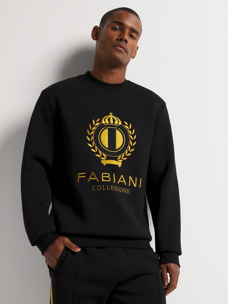 Fabiani Men s Contrast Tape Black Sweat Top Bash