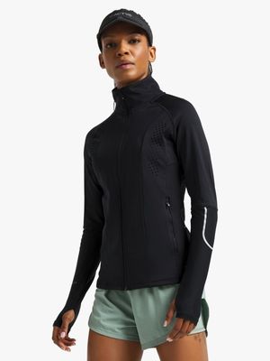 Womens TS-ACTV8 Podium Mesh Sleeve Black Run Jacket