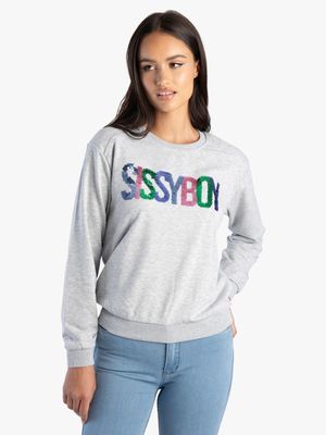 Sissy Boy Sequin Logo Sweat Top