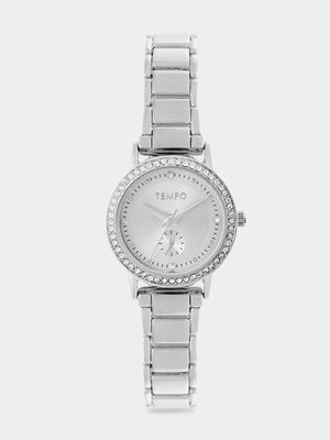 Tempo Ladies Silver Tone Bracelet Watch