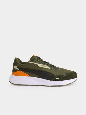 Mens Puma Runtamed Plus Olive/White Sneaker