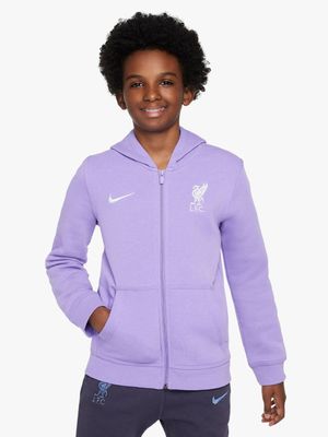 Junior Nike Liverpool FC Club Purple Hoodie