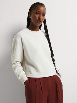 Rib Knit Boxy Crew Neck Top