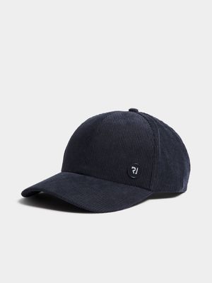 Men's Markham Fine Cord 6 Panel Navy Peak Cap