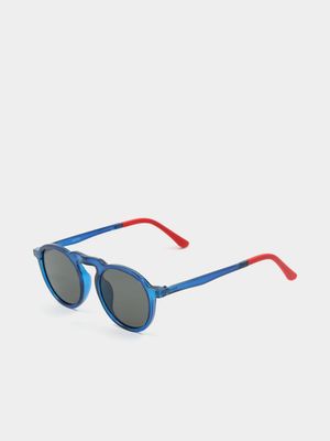 Men's Markham Retro Round Navy Sunglasses