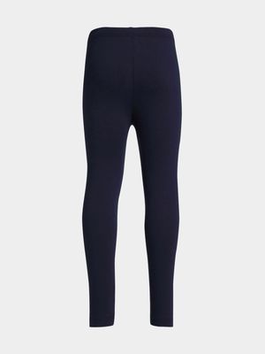 Younger Girl's Navy Leggings