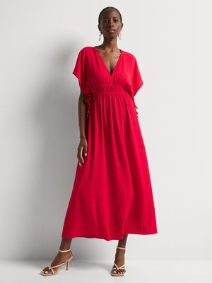 Drawstring Tunic Kaftan Maxi Dress