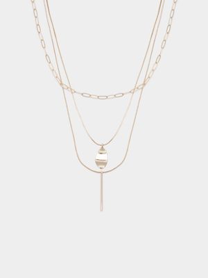 Women's Gold Layered Necklace Set