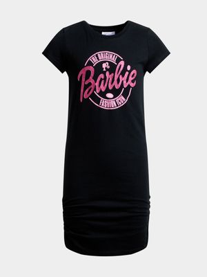 Jet Younger Girls Black Barbie T-Shirt Dress