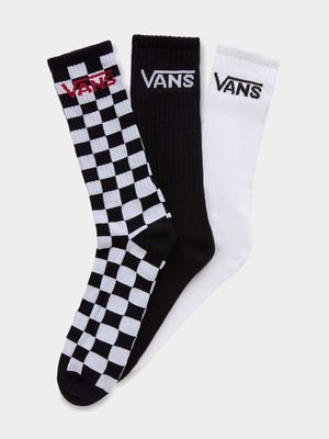 Vans Unisex 3-Pack Classic Muticolour Crew Socks