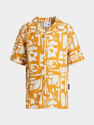 Younger Boys Geo Print Short Sleeve Shirt