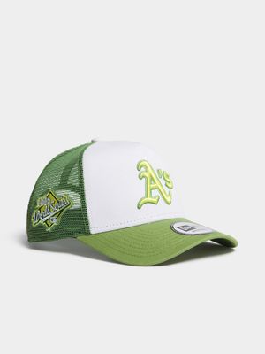 New Era Unisex Oakland A's World Series Trucker Lime/White Cap