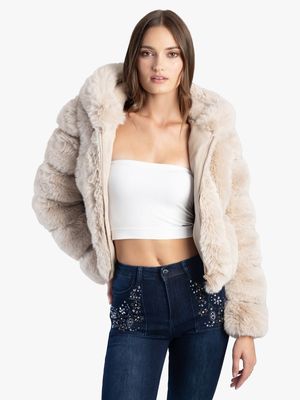 Sissy Boy Fur Hood Zip Puffer Jacket