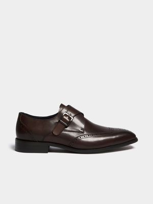 Men's Markham Premium Monk Strap Brown Brogue