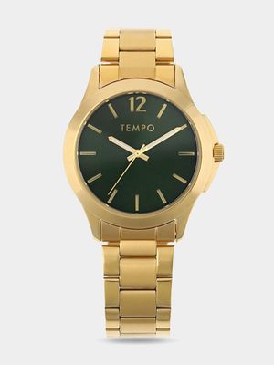 Tempo  Men's Gold tone Green dial Analogue Watch