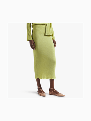 Plisse Tube Maxi Skirt