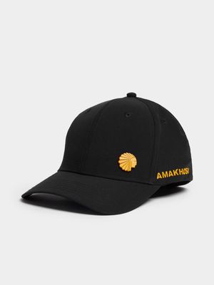 Kappa Kaizer Chiefs Metal Logo Black/Yellow On Peak