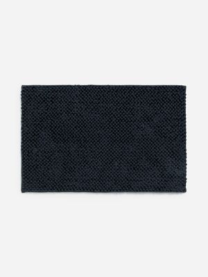 Jet Home Dark Grey Chenille Memory Foam Bathmat